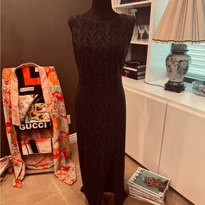 Jessica Howard Black Sleeveless Sheath Maxi Dress